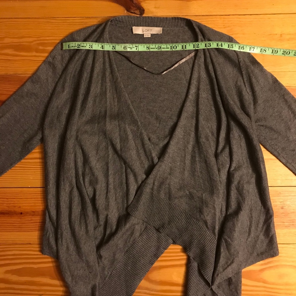 Ann Taylor LOFT Gray Wrap Cardigan, EUC, S - Picture 6 of 12